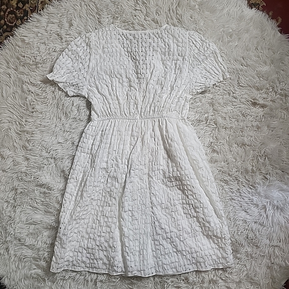 *SOLD* White Semi Sheer White Crinkly Picnic Girly Coquette Babydoll Dress - S - Picture 11 of 15